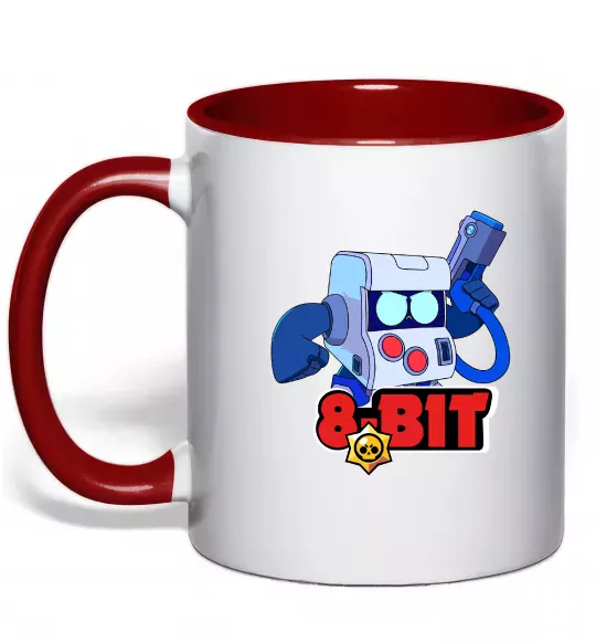 Чашка с цветной ручкой Brawl Stars 8 bit Красный фото