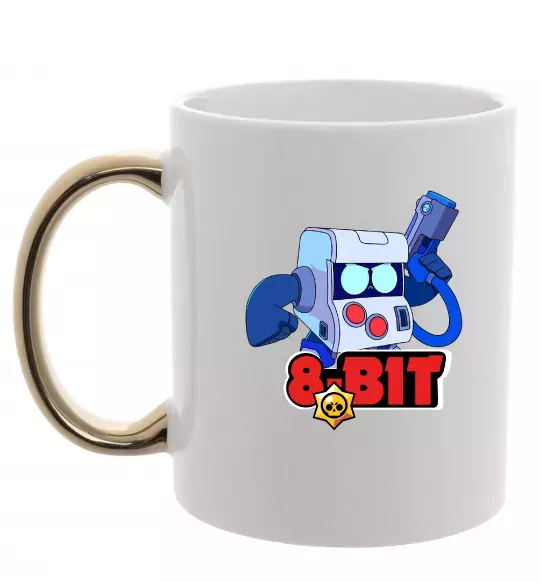 Чашка с цветной ручкой Brawl Stars 8 bit Золото фото