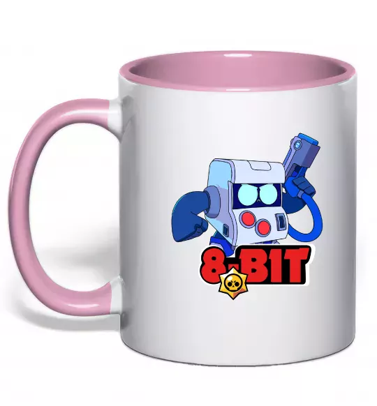 Чашка с цветной ручкой Brawl Stars 8 bit Нежно розовый фото