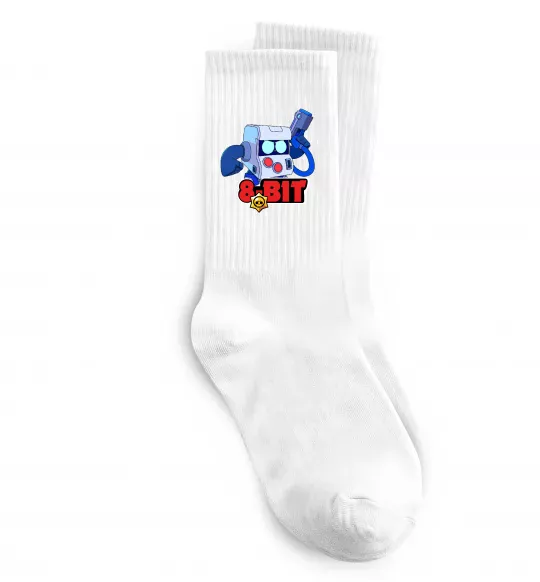 Шкарпетки Brawl Stars 8 bit Білий фото