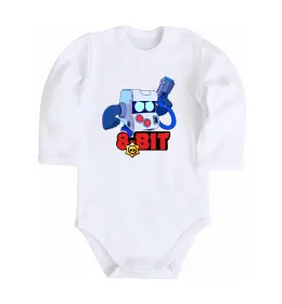 Дитячий бодік Brawl Stars 8 bit Білий фото