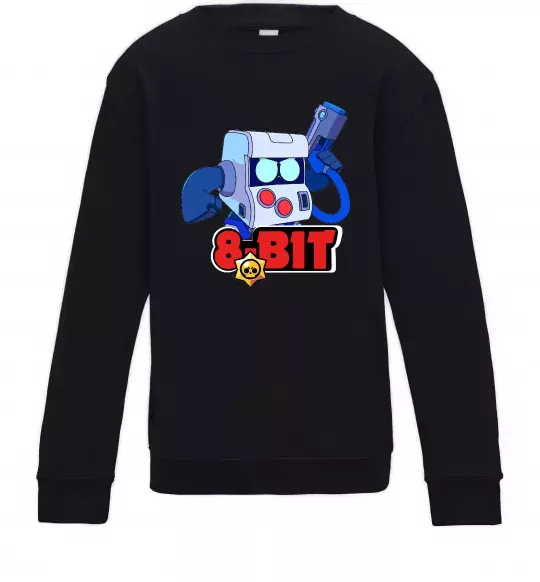 Дитячий світшот Brawl Stars 8 bit Чорний фото