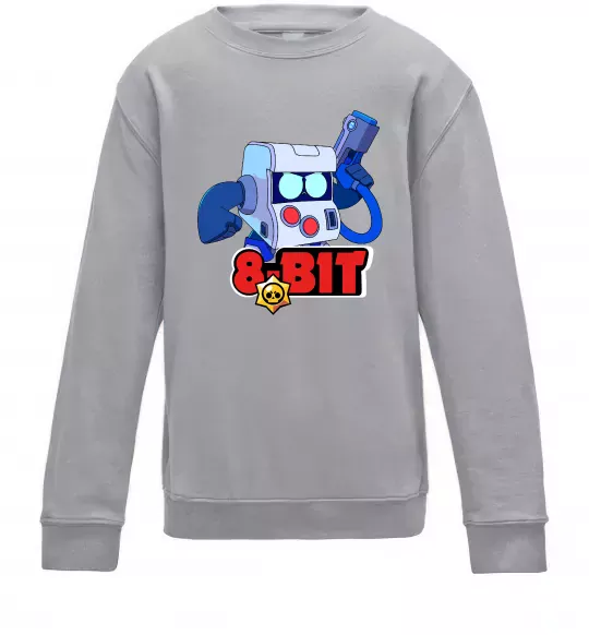 Дитячий світшот Brawl Stars 8 bit Сірий меланж фото
