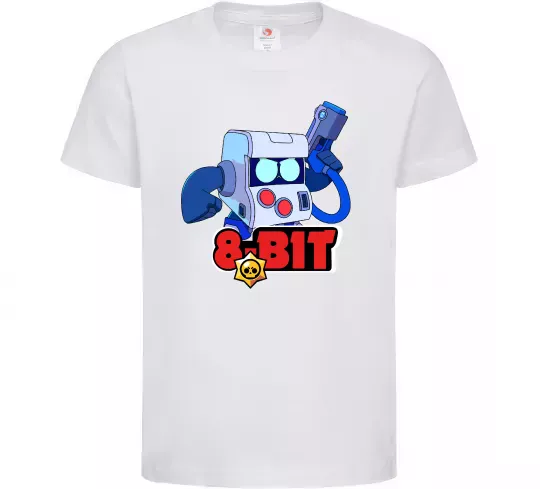 Детская футболка Brawl Stars 8 bit Белый фото