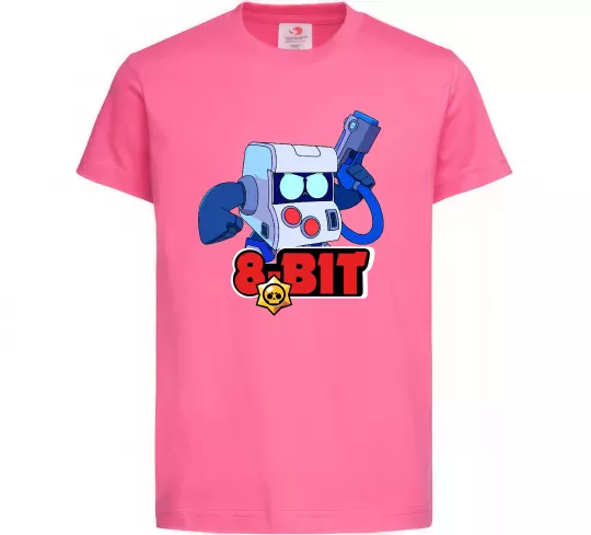 Детская футболка Brawl Stars 8 bit Ярко-розовый фото