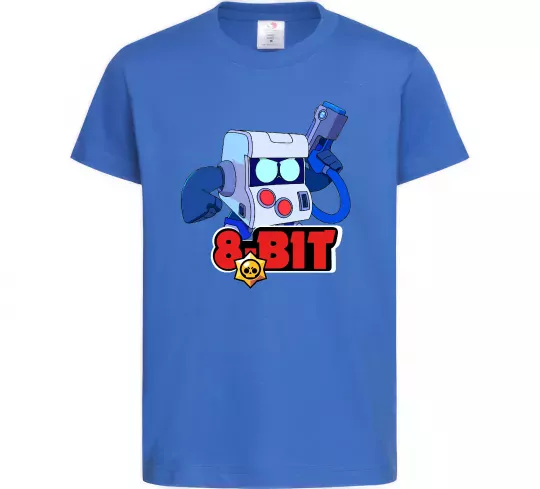 Детская футболка Brawl Stars 8 bit Ярко-синий фото