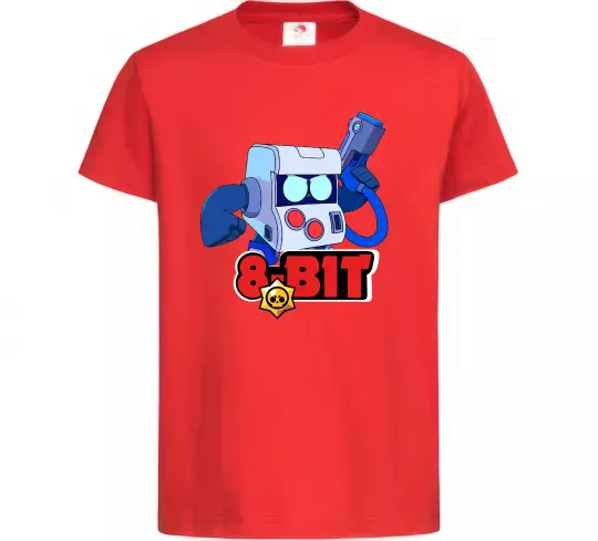 Детская футболка Brawl Stars 8 bit Красный фото