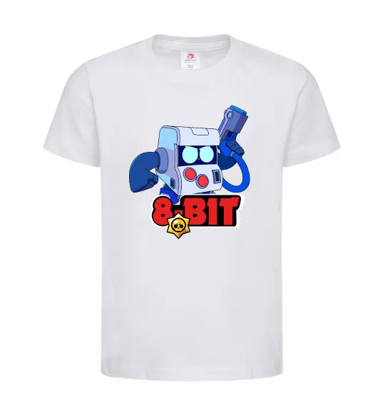 Детская футболка Brawl Stars 8 bit Белый фото