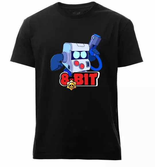 Мужская премиум футболка Brawl Stars 8 bit Черный фото