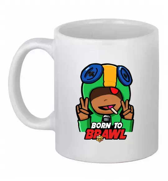 Чашка керамічна Born to Brawl Leon Білий фото