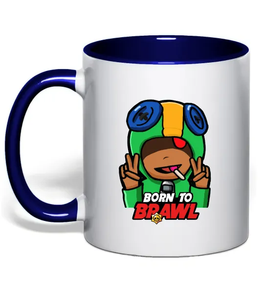 Чашка с цветной ручкой Born to Brawl Leon Глубокий темно-синий фото