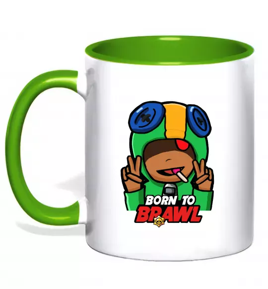 Чашка с цветной ручкой Born to Brawl Leon Зеленый фото