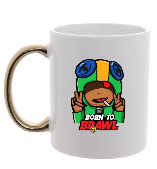 Чашка с цветной ручкой Born to Brawl Leon Золото фото