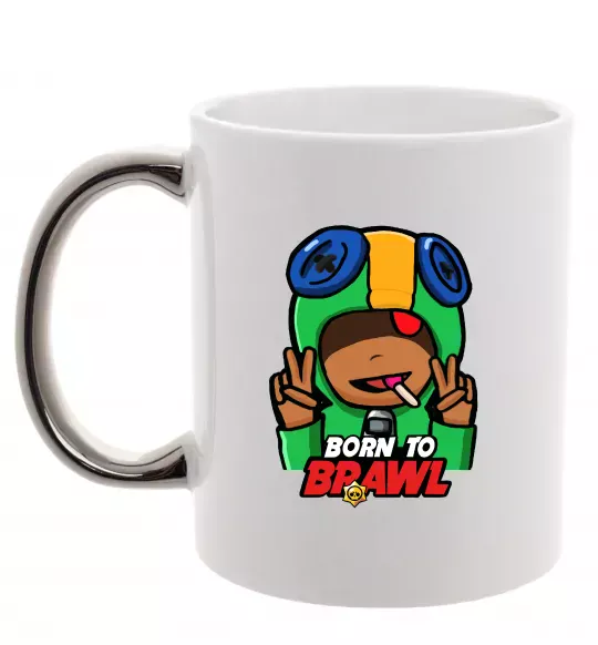 Чашка с цветной ручкой Born to Brawl Leon Серебро фото