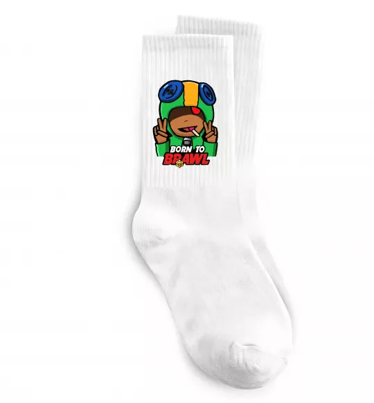 Носки Born to Brawl Leon Белый фото