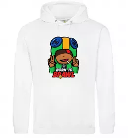 Мужская толстовка (худи) Born to Brawl Leon Белый фото