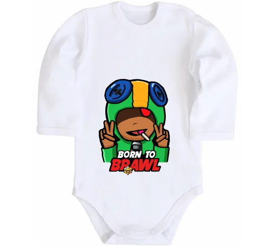 Дитячий бодік Born to Brawl Leon Білий фото