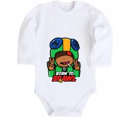 Дитячий бодік Born to Brawl Leon Білий фото