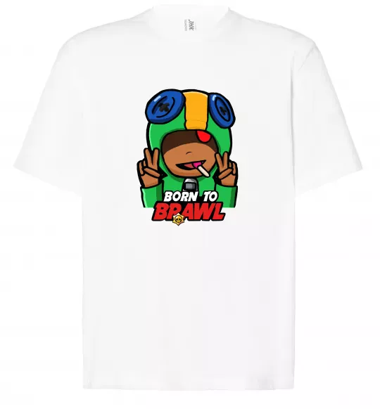 Футболка Оверсайз Born to Brawl Leon Белый фото