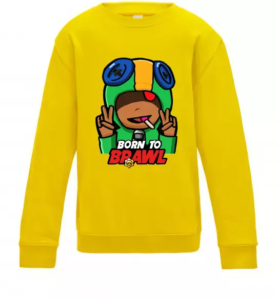 Детский Свитшот Born to Brawl Leon Солнечно желтый фото