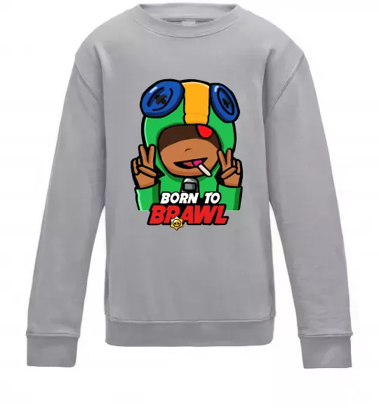 Детский Свитшот Born to Brawl Leon Серый меланж фото