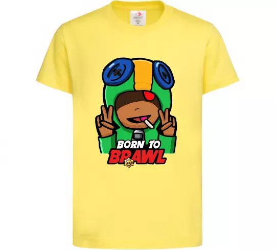 Дитяча футболка Born to Brawl Leon Лимонний фото
