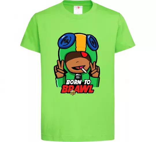 Дитяча футболка Born to Brawl Leon Лаймовий фото
