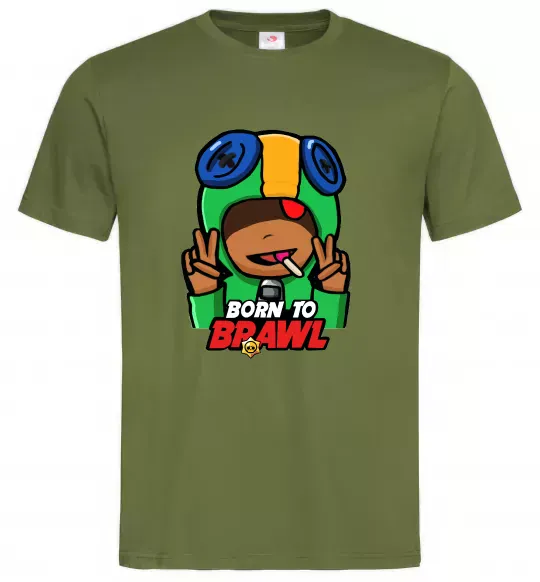 Мужская футболка Born to Brawl Leon Оливковый фото