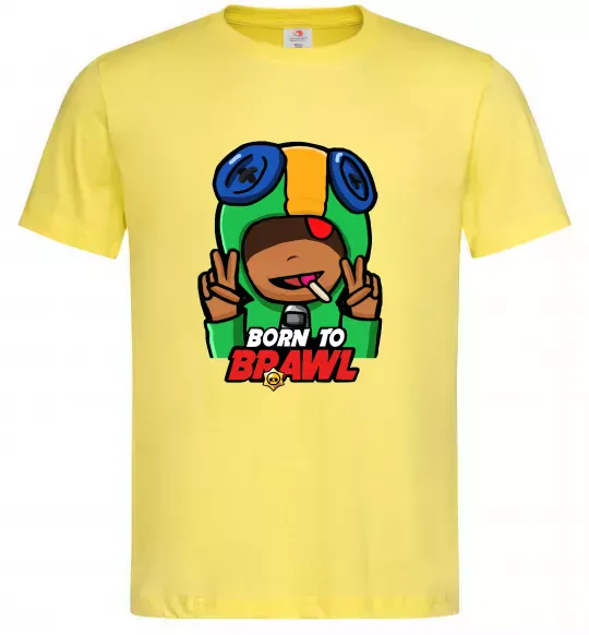 Мужская футболка Born to Brawl Leon Лимонный фото