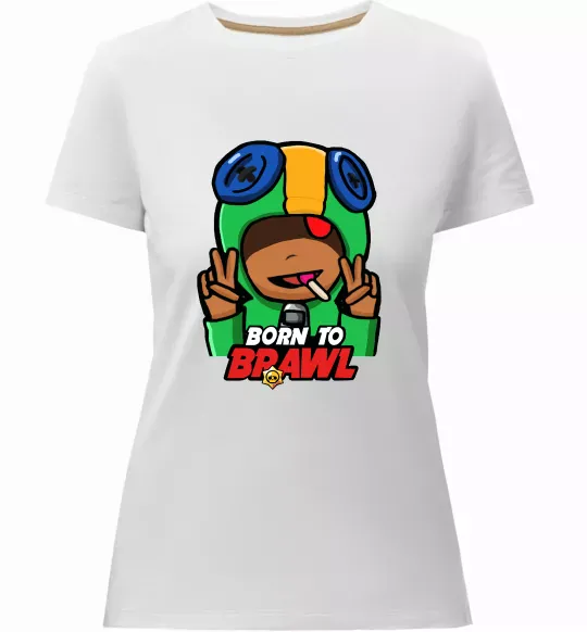 Женская премиум футболка Born to Brawl Leon Белый фото