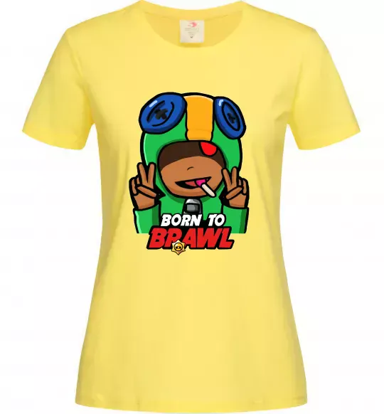 Женская футболка Born to Brawl Leon Лимонный фото