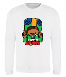 Свитшот Born to Brawl Leon Белый фото