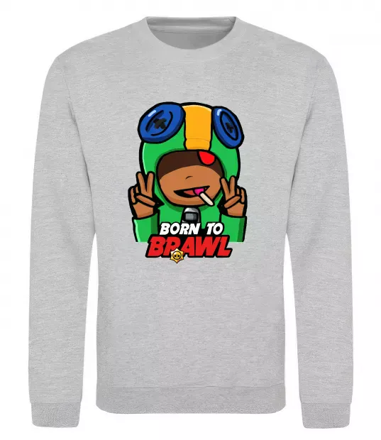 Свитшот Born to Brawl Leon Серый меланж фото