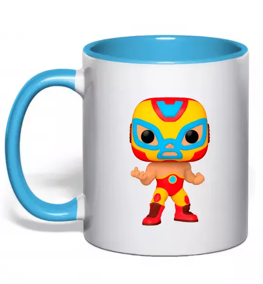 Чашка с цветной ручкой Funko POP luchadores Голубой фото