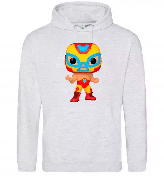 Мужская толстовка (худи) Funko POP luchadores Серый меланж фото
