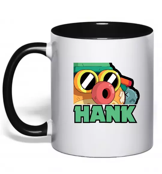 Чашка з кольоровою ручкою Brawl Stars Хенк Чорний фото