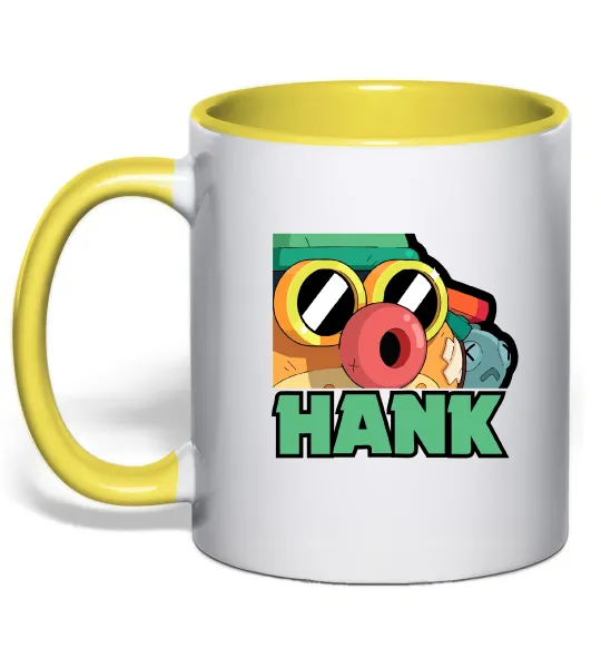 Чашка з кольоровою ручкою Brawl Stars Хенк Лимонний фото