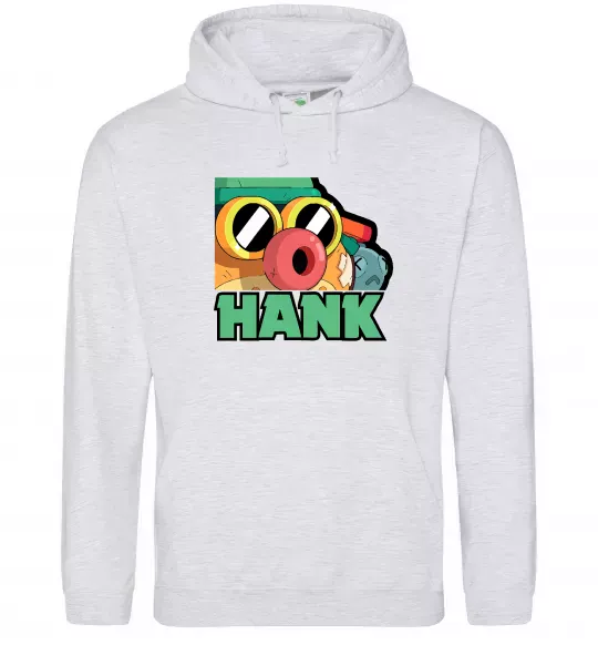 Мужская толстовка (худи) Brawl Stars Хенк Серый меланж фото