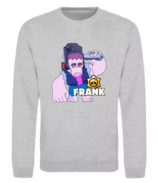 Свитшот Brawl Stars Френк Серый меланж фото