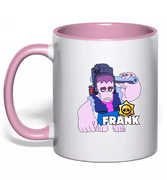 Чашка с цветной ручкой Brawl Stars Френк Нежно розовый фото