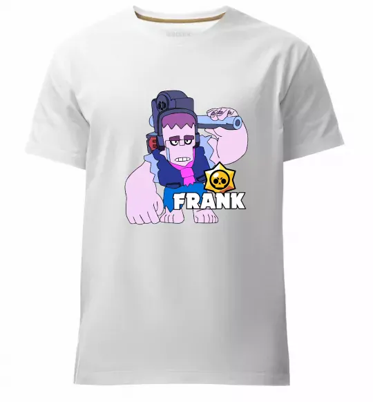 Чоловіча преміум футболка Brawl Stars Френк Білий фото