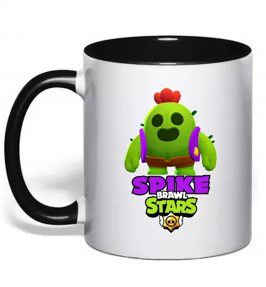 Чашка с цветной ручкой Спайк Черный фото