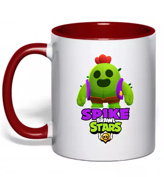 Чашка с цветной ручкой Спайк Красный фото