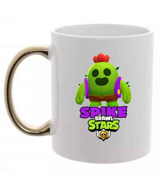 Чашка с цветной ручкой Спайк Золото фото