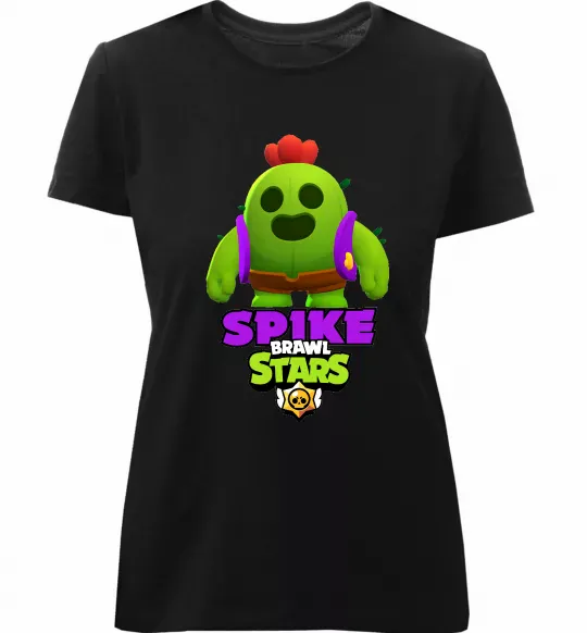 Женская премиум футболка Спайк Черный фото