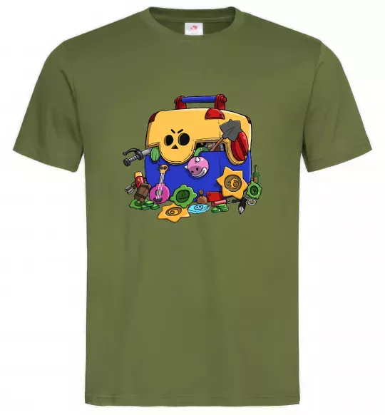 Мужская футболка Brawl Stars скриня Оливковый фото