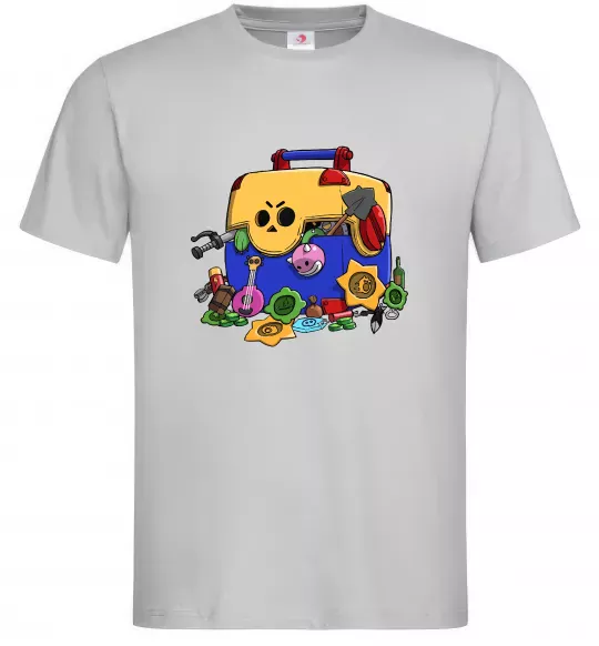 Мужская футболка Brawl Stars скриня Серый фото