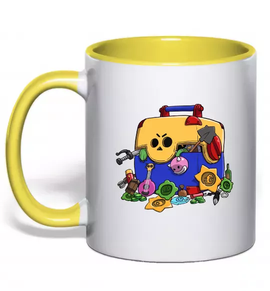 Чашка з кольоровою ручкою Brawl Stars скриня Сонячно жовтий фото