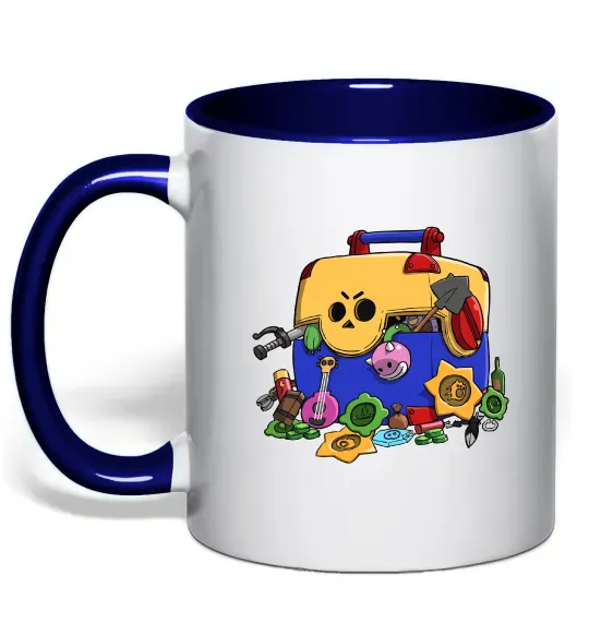 Чашка з кольоровою ручкою Brawl Stars скриня Глибокий темно-синій фото