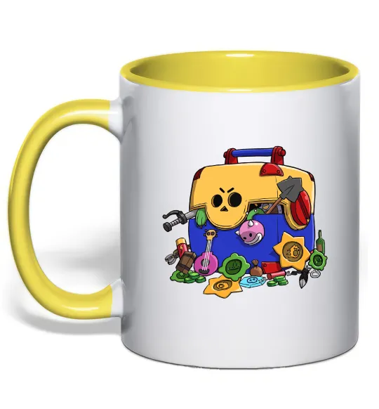 Чашка з кольоровою ручкою Brawl Stars скриня Лимонний фото